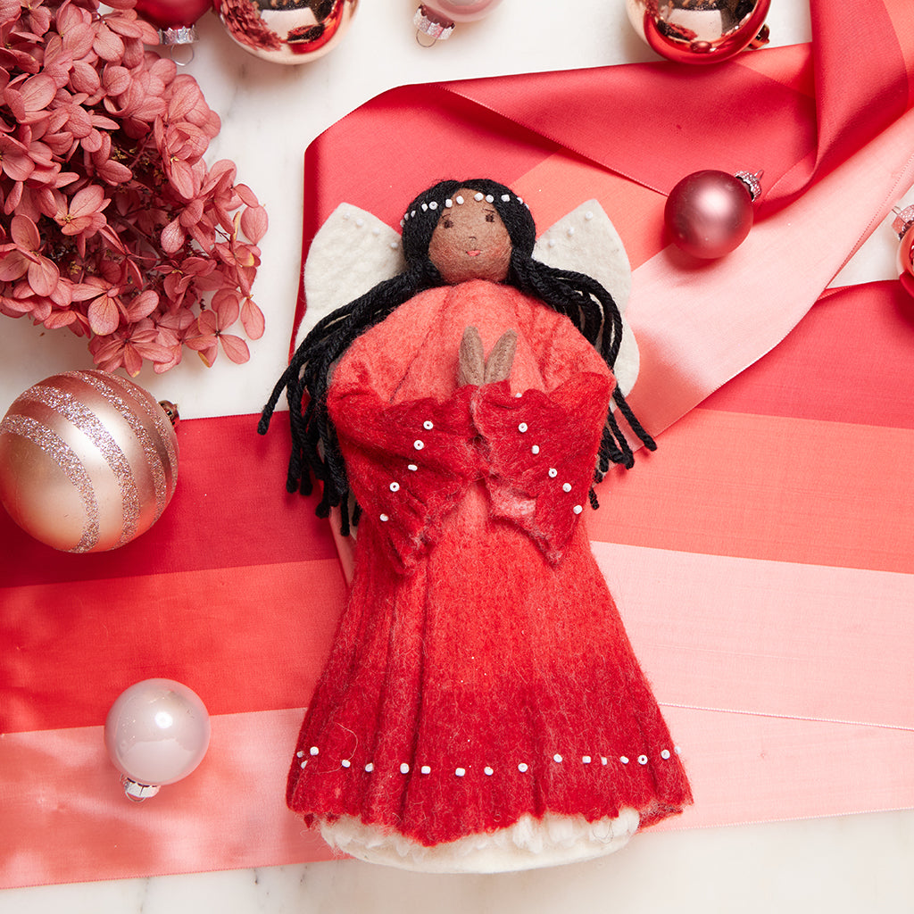 Praying Angel Tree Topper - Brown