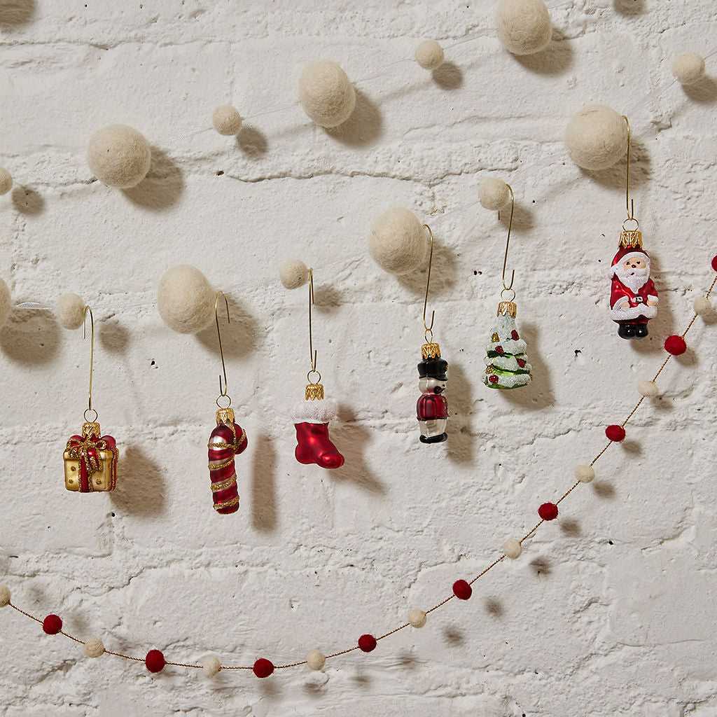 Classic Christmas German Glass Ornaments - Set of 6