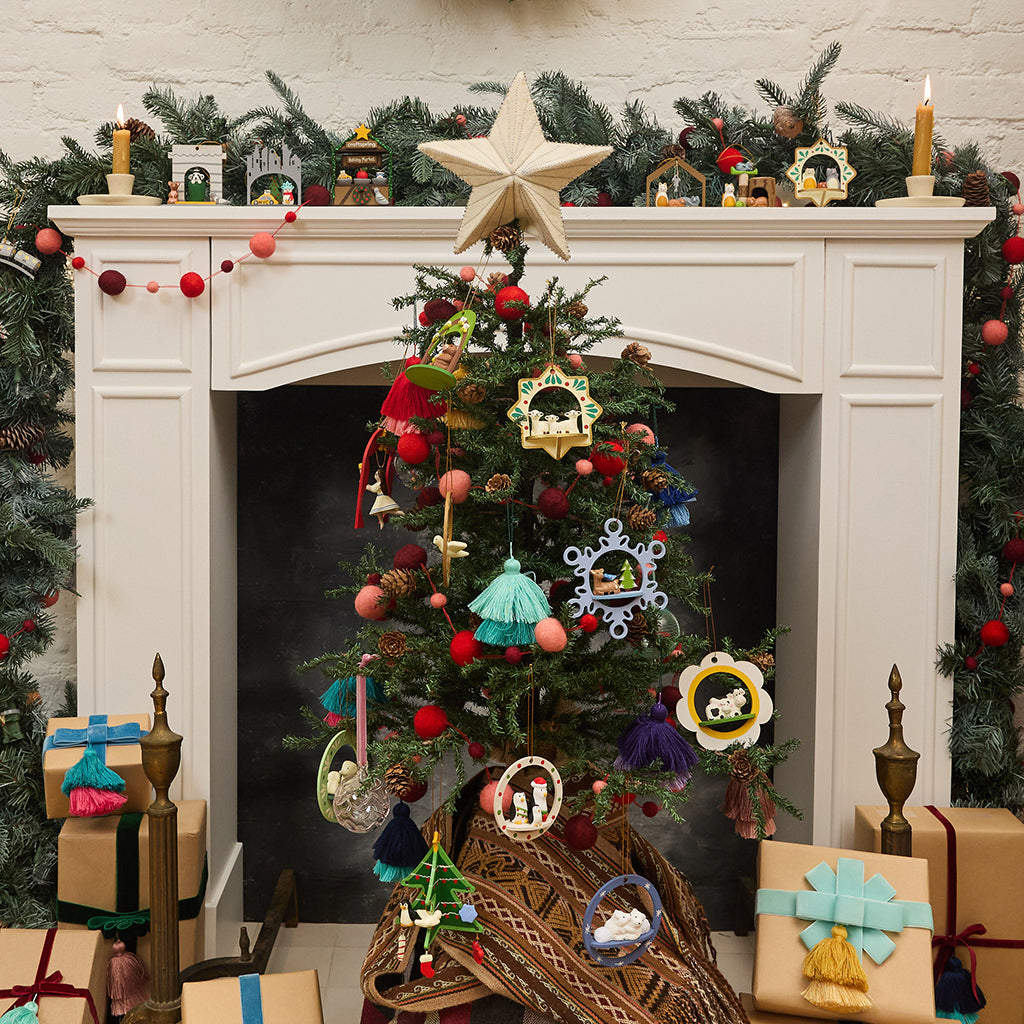 Holiday Penguins Wood Ornament