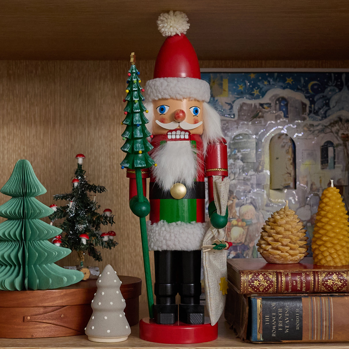 Large German Wooden 15" Nutcracker - Santa Claus