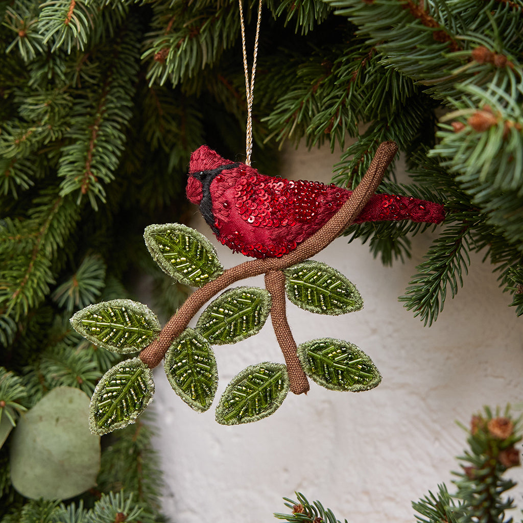 Northern Cardinal Beaded Ornament