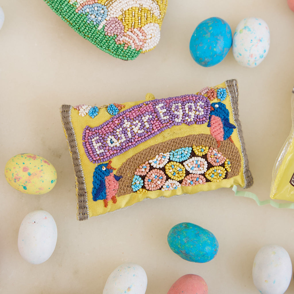Easter Eggs Candy Bag Beaded Ornament
