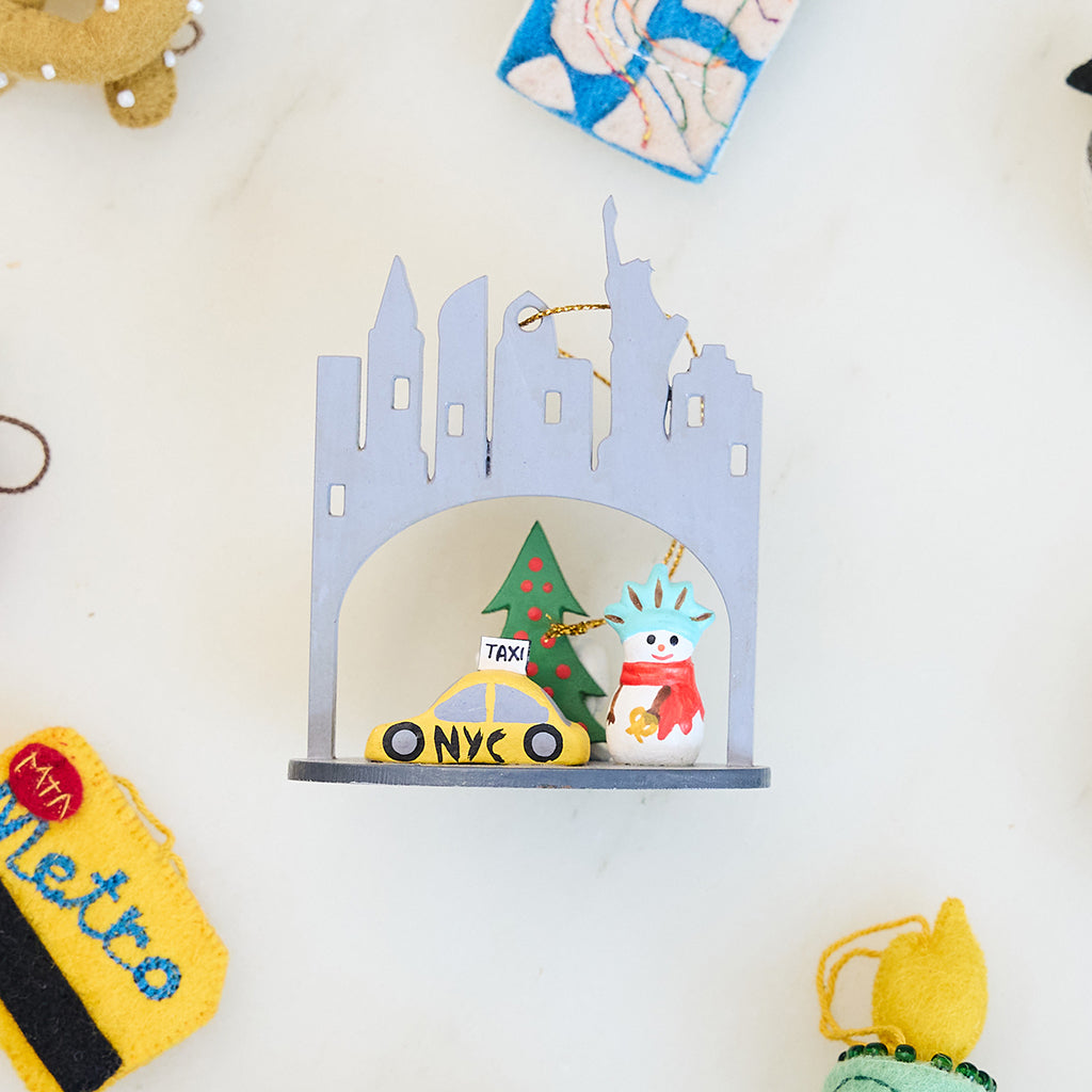 New York City Sightseeing Wood Ornament