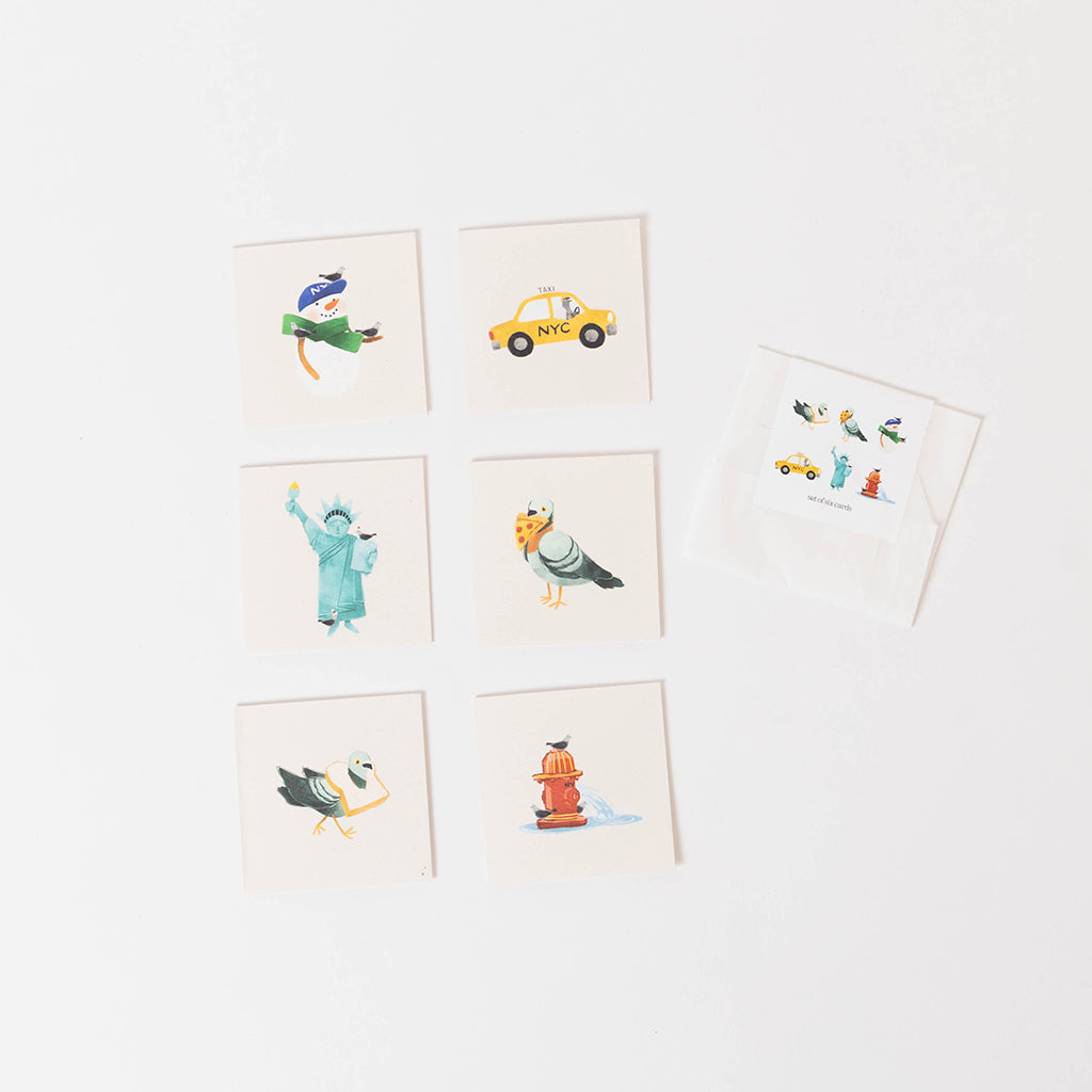 NYC Pigeons Mini Gift Cards - Set of 6