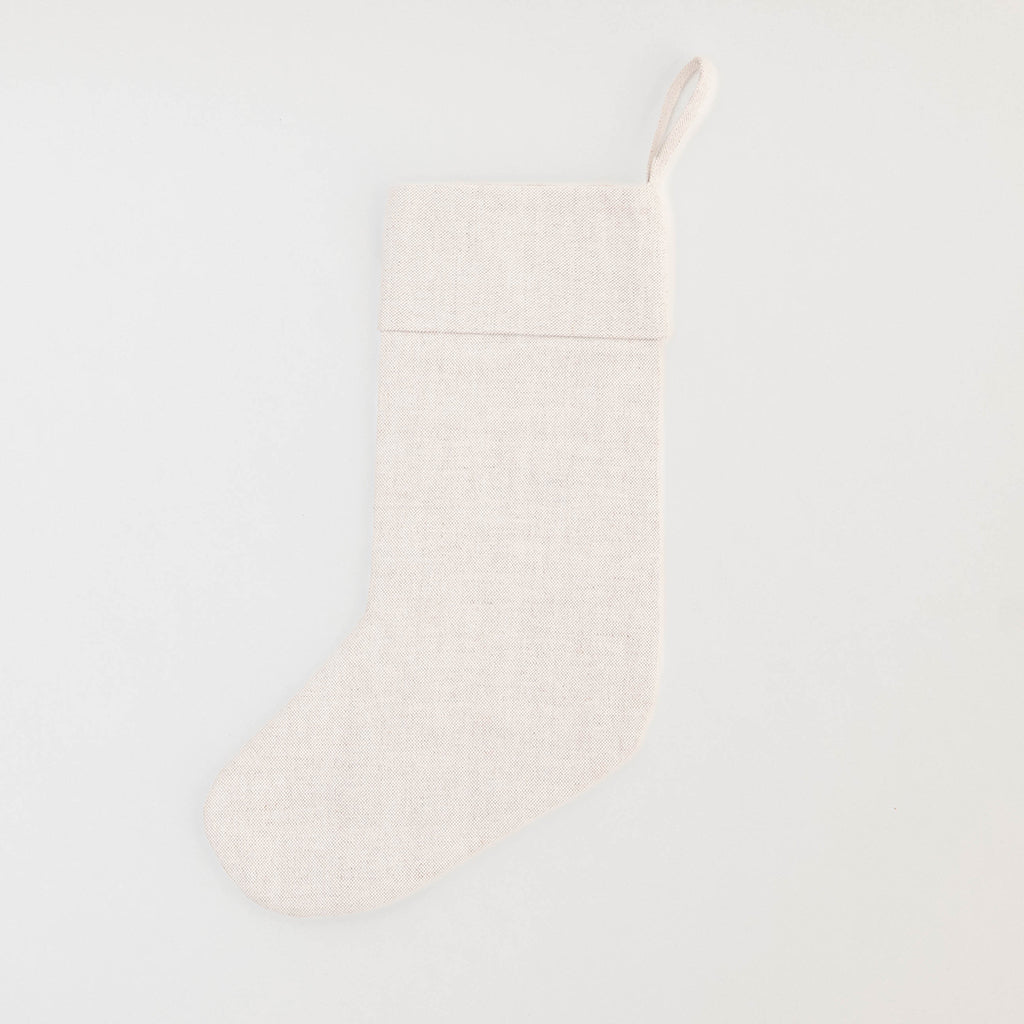 Natural Candle Wreath Linen Stocking