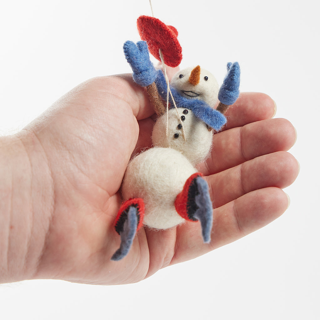 Taking a Spill Snowman Ornament