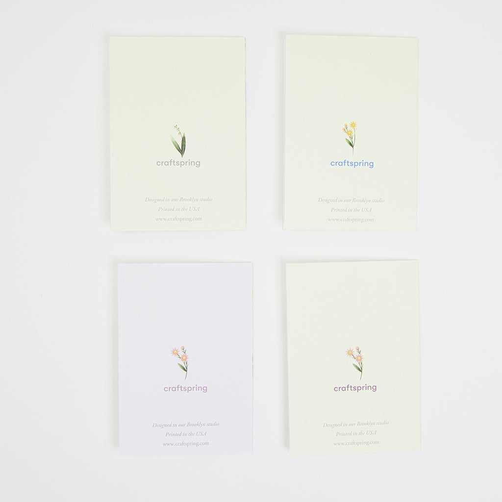 Flower Bouquets Assorted Greeting Cards - Set of 4