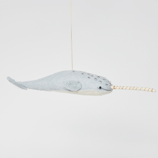 Gray-Blue Mystical Narwhal Ornament
