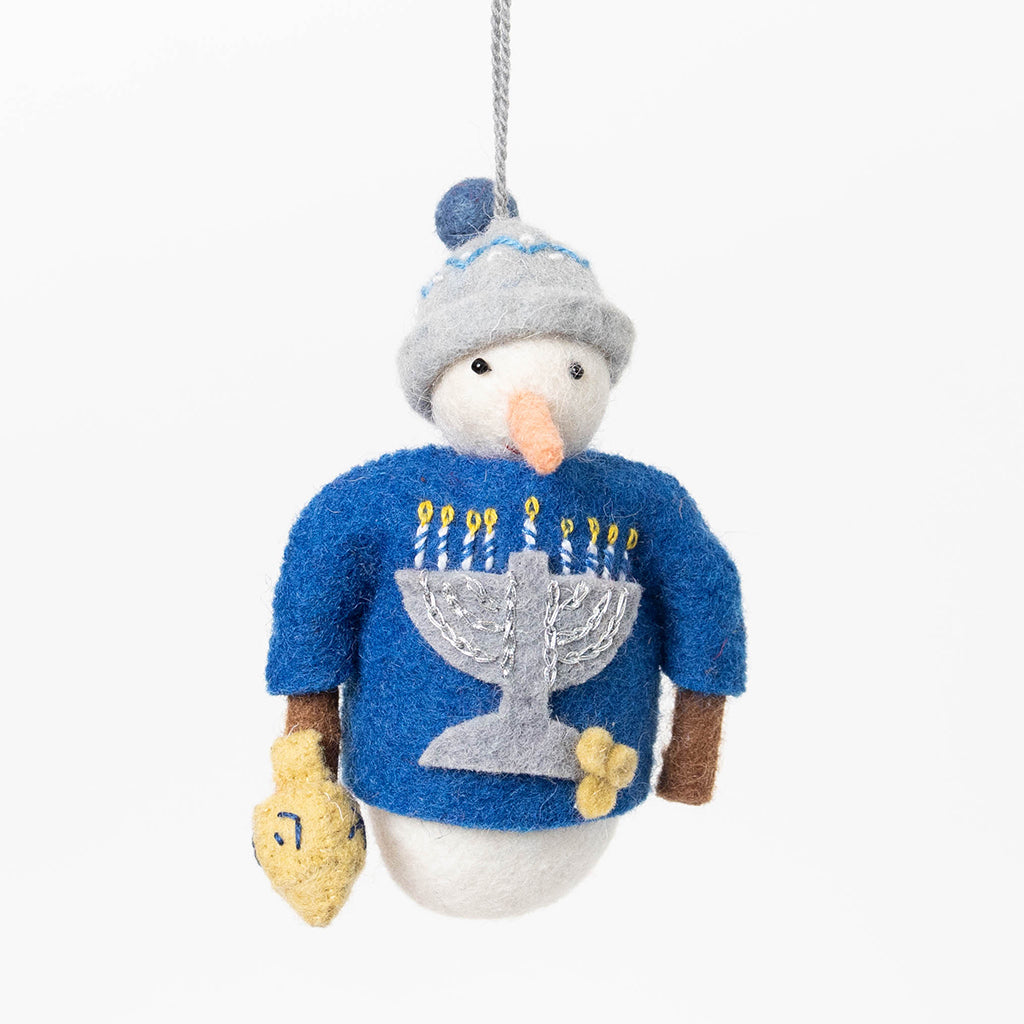 Hanukkah Snowman Ornament