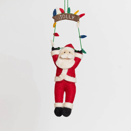 Jolly Swinging Santa Ornament