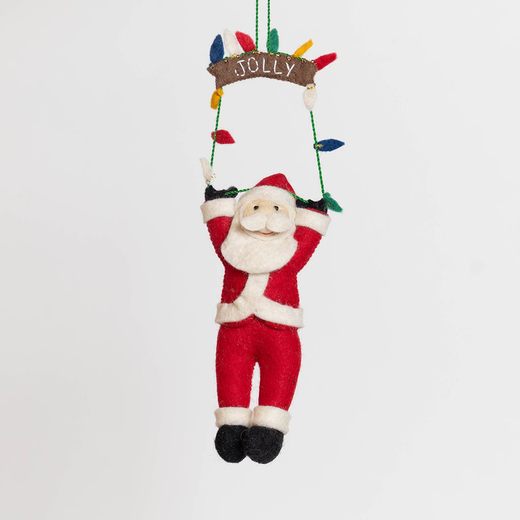 Jolly Swinging Santa Ornament