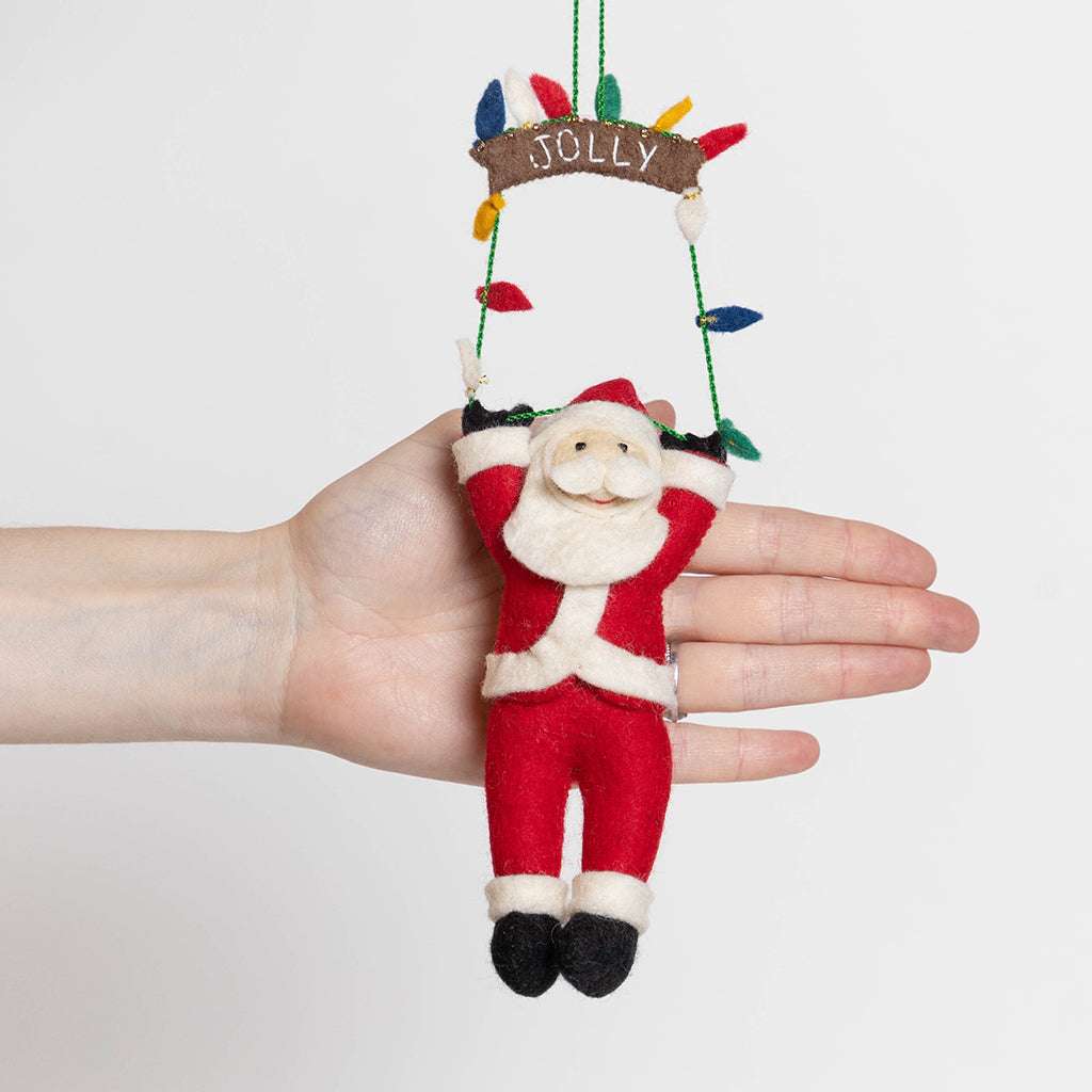 Jolly Swinging Santa Ornament
