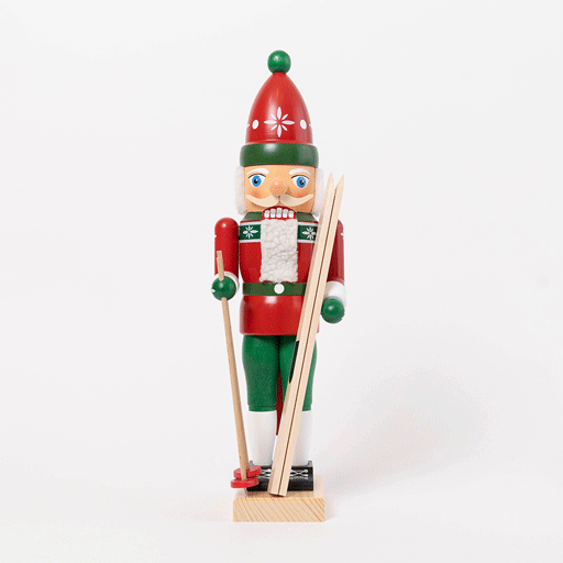 Large German Wooden 14.5" Nutcracker - Skier