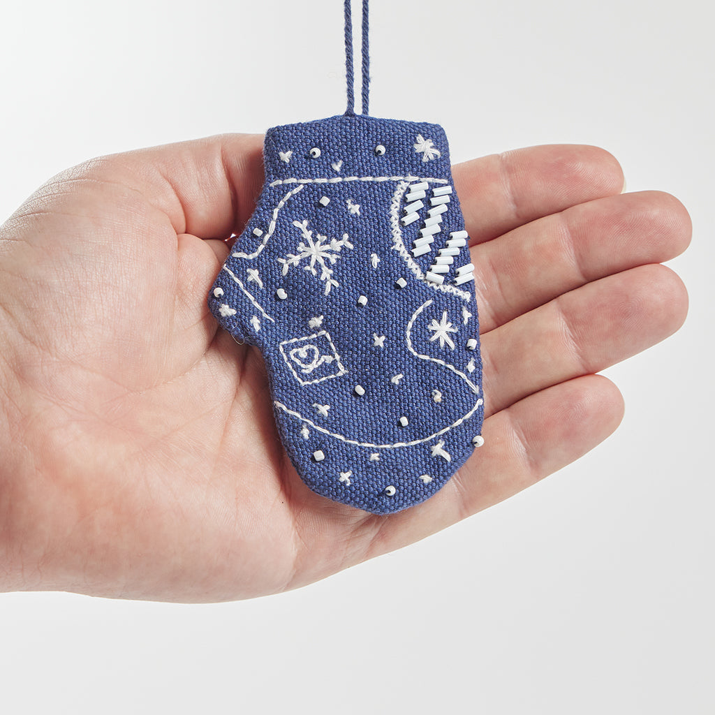 Mini Patchwork Mitten Ornament
