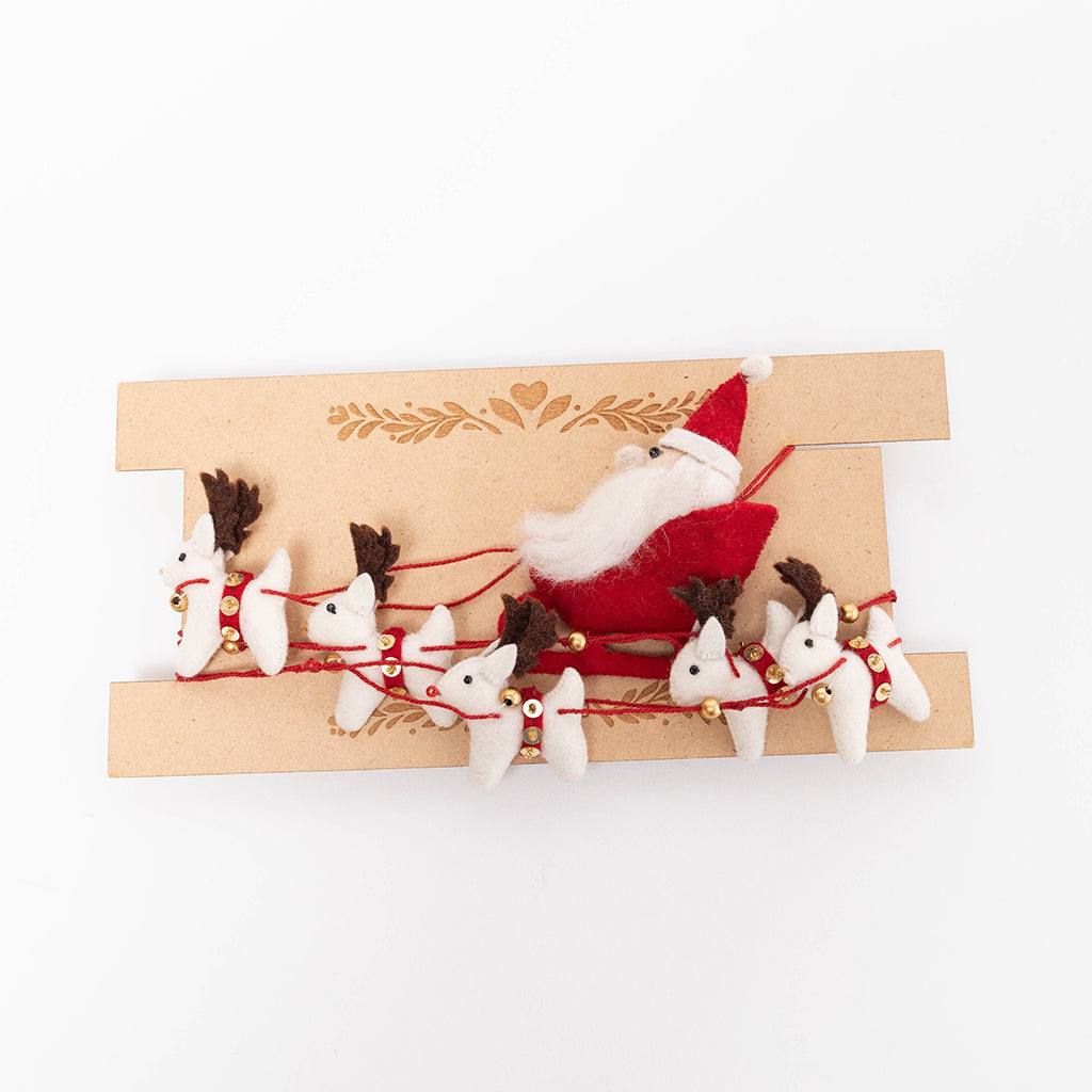 Santa with Reindeer Garland