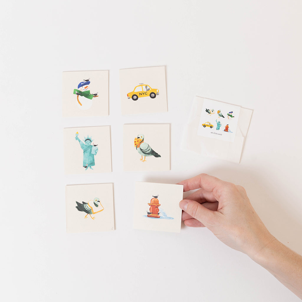 NYC Pigeons Mini Gift Cards - Set of 6