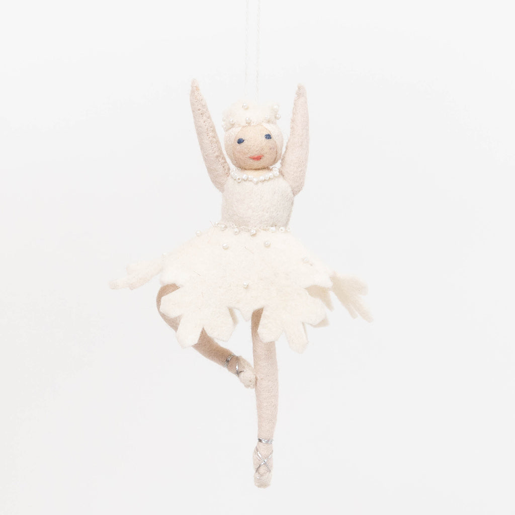 Nutcracker Snowflake Ballerina Ornament - Light
