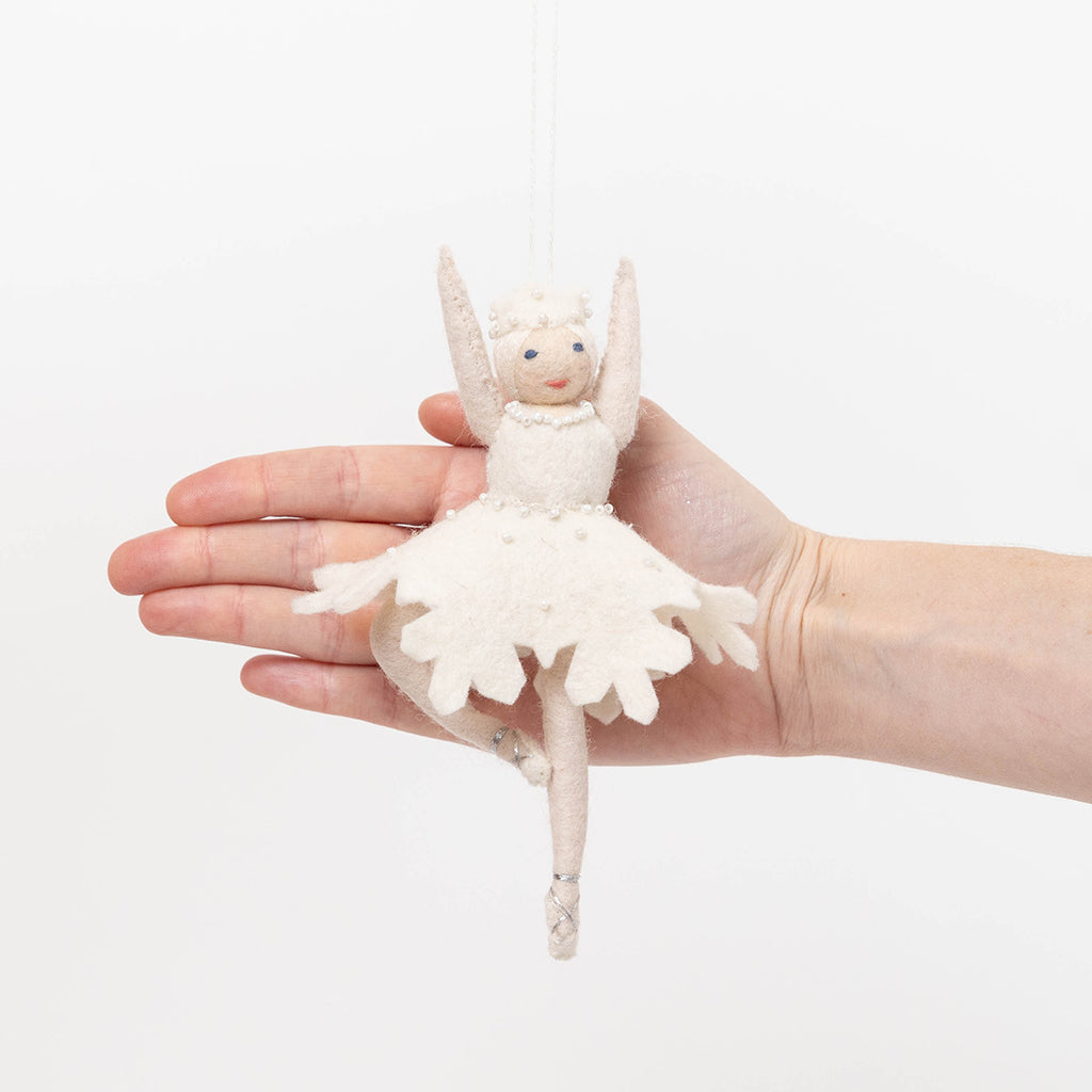 Nutcracker Snowflake Ballerina Ornament - Light