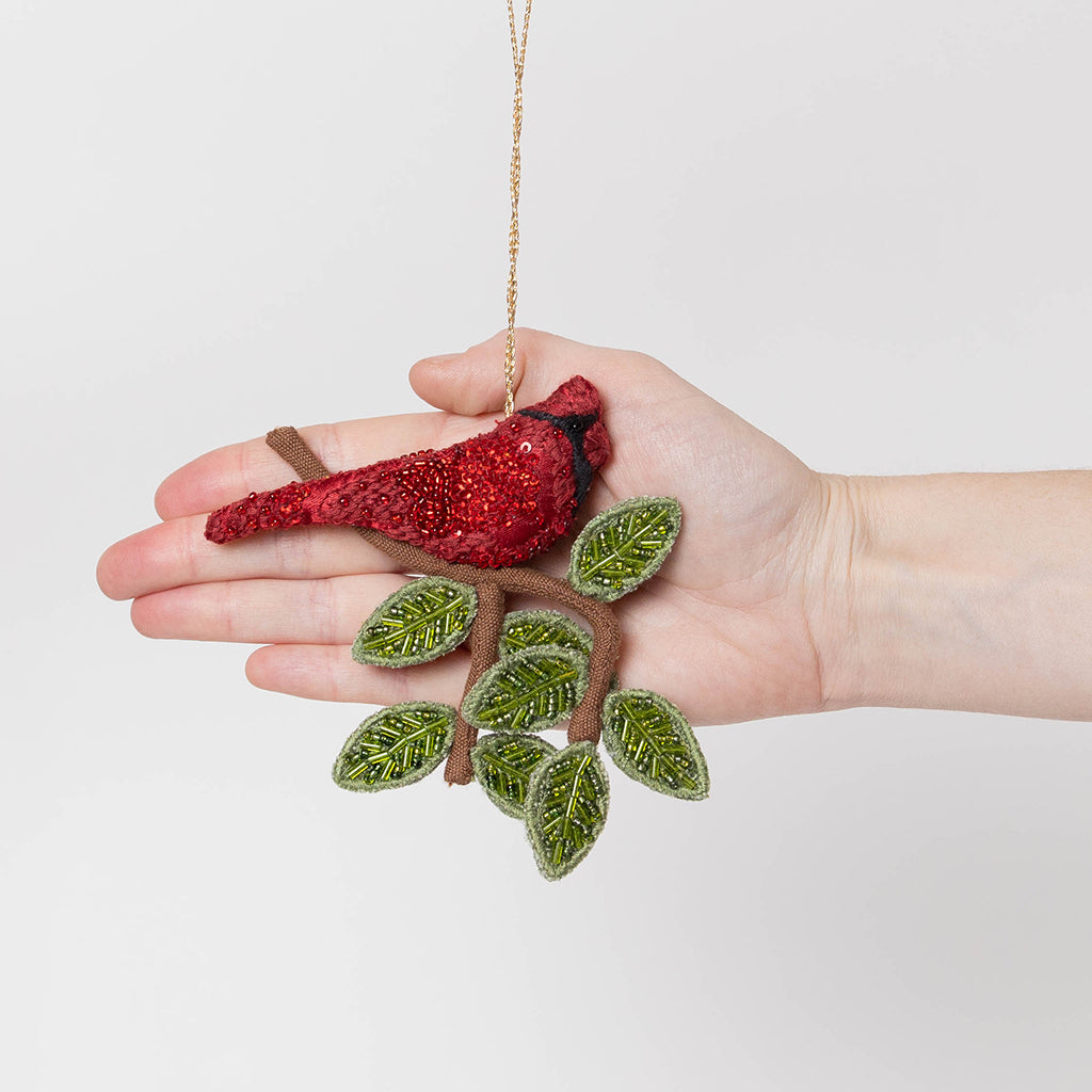 Northern Cardinal Beaded Ornament