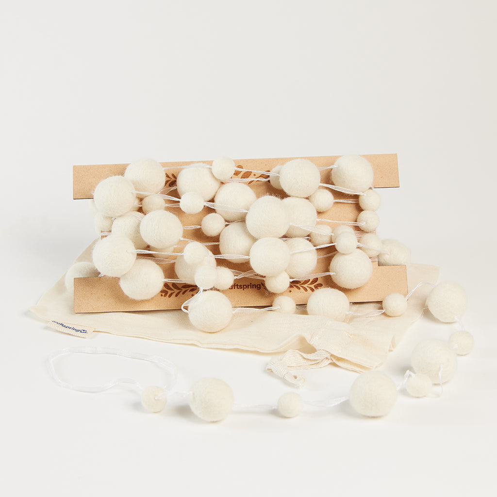 Snowy White Holiday Ball Garland