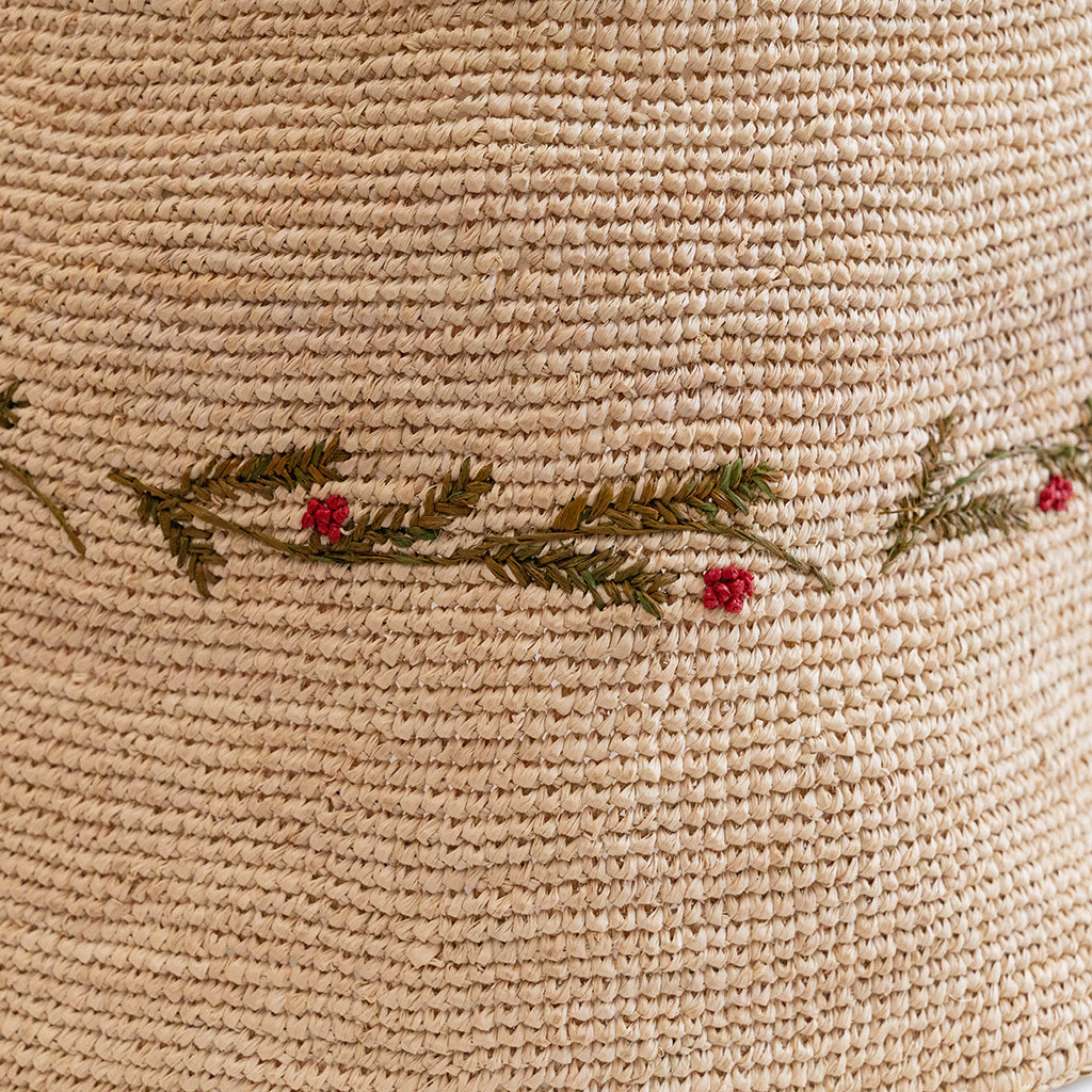 Evergreen Crocheted Raffia Tree Collar