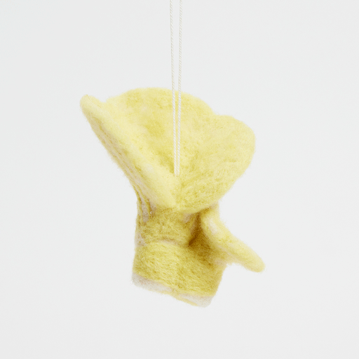 Twin chanterelle mushroom ornament made from locally sourced, needle-felted merino wool with natural rustic charm.
