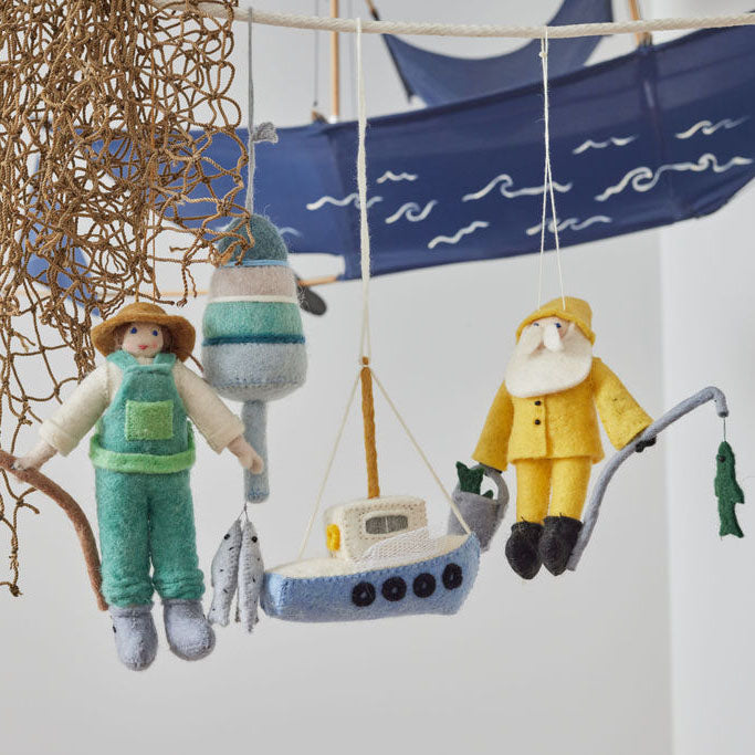 Fishing on the Docks Santa Ornament