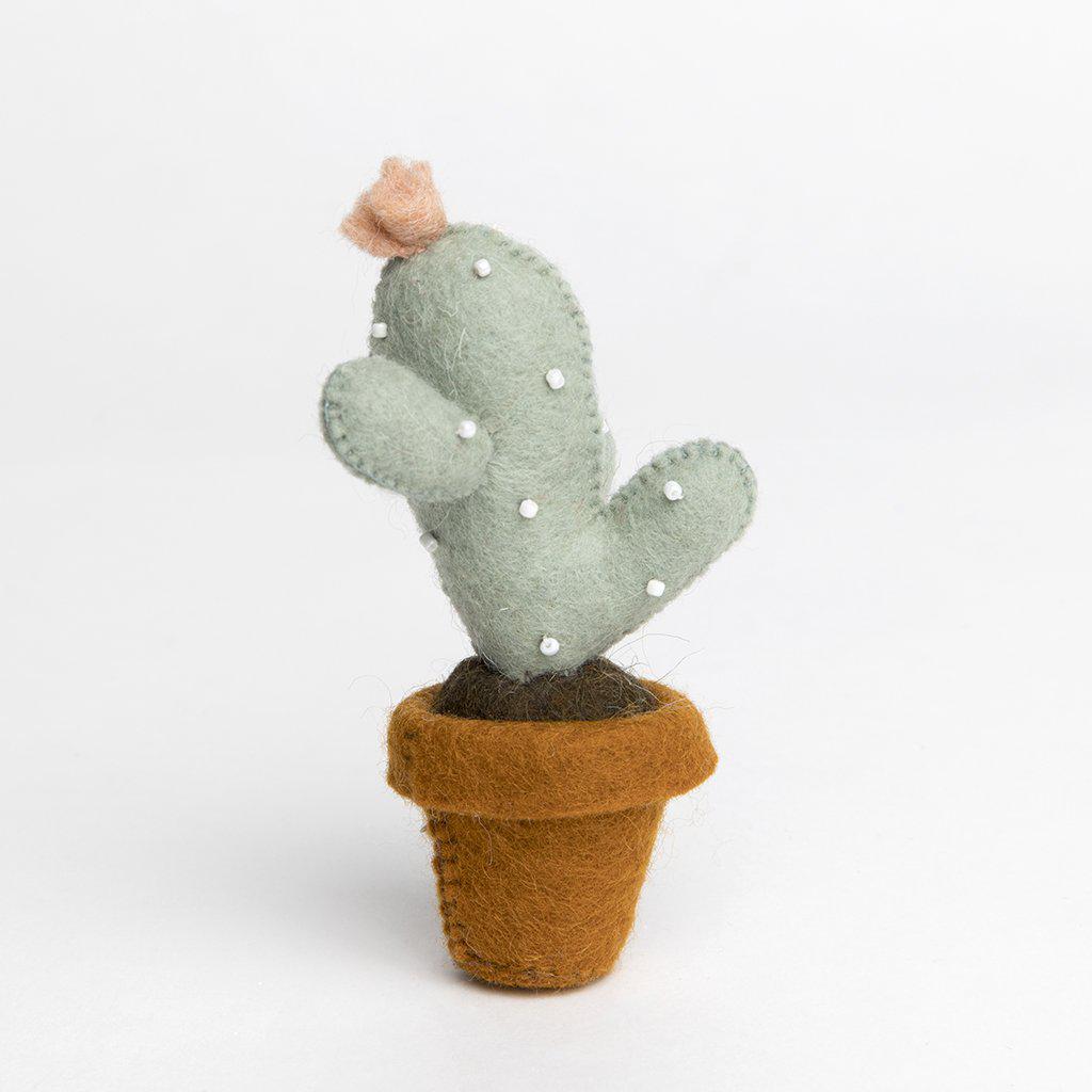 A Craftspring handmade felt sunrise blossom cactus ornament 