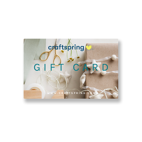 Craftspring digital gift card for handmade felt ornaments and artisan gifts. Available in multiple amounts, delivered by email, never expires. Perfect for birthdays, holidays, or thank-you gifts.