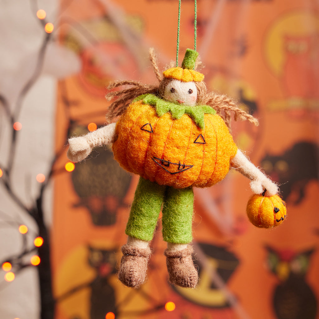 Pumpkin Trick-or-Treater Ornament