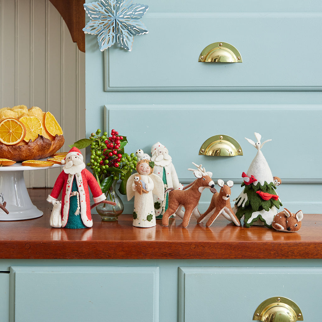 Winter Santa with Fox Ornament