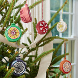 Beaded Vintage Bauble Ornament Crimson