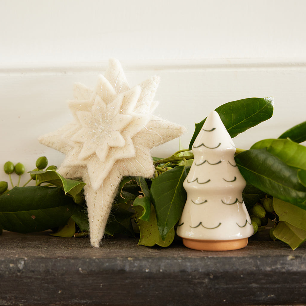 Green Painted Ceramic Christmas Tree