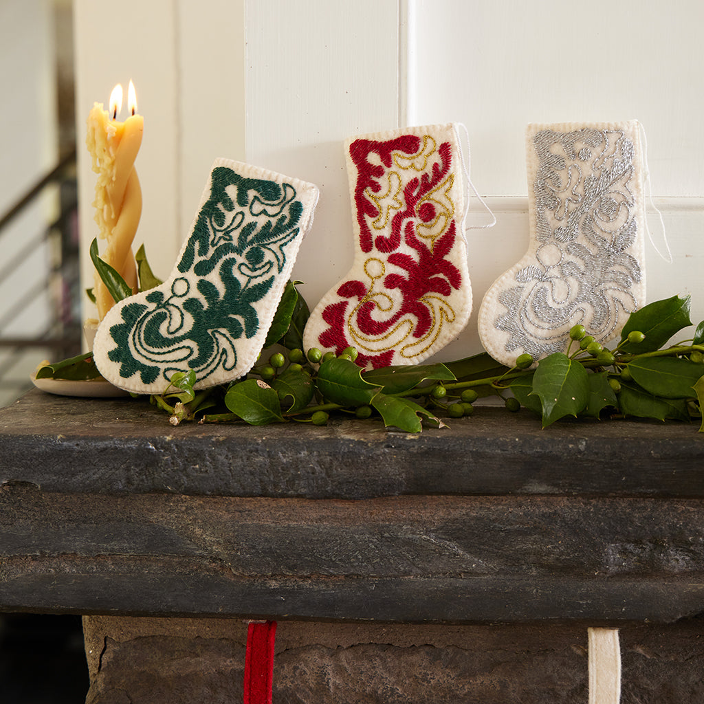 Mini Green Stocking Ornament