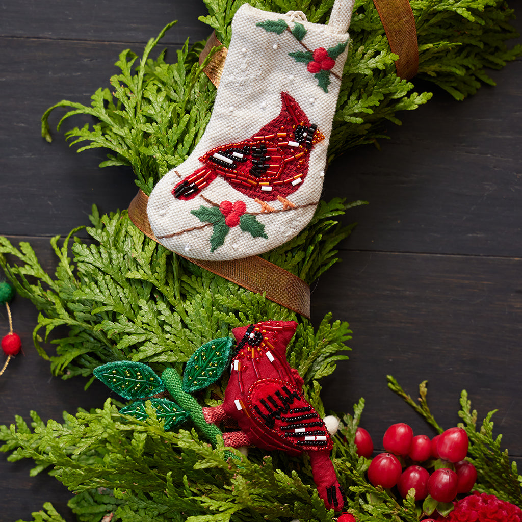 Mini Cardinal Stocking Ornament