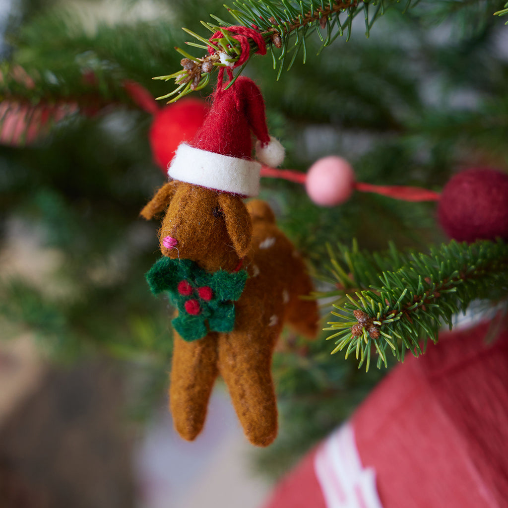Santa Fawn Ornament