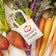 Hand-felted farmer’s market tote ornament filled with wool carrots and leafy greens – handmade spring decor from the Gardening Collection.