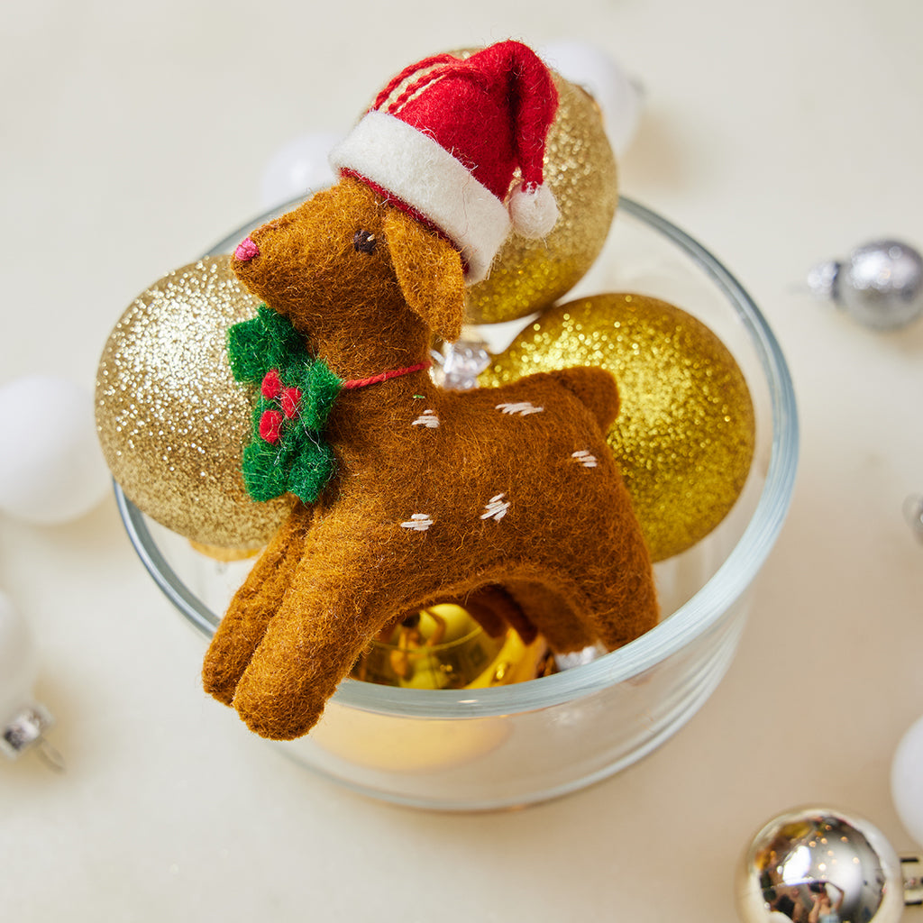 Santa Fawn Ornament