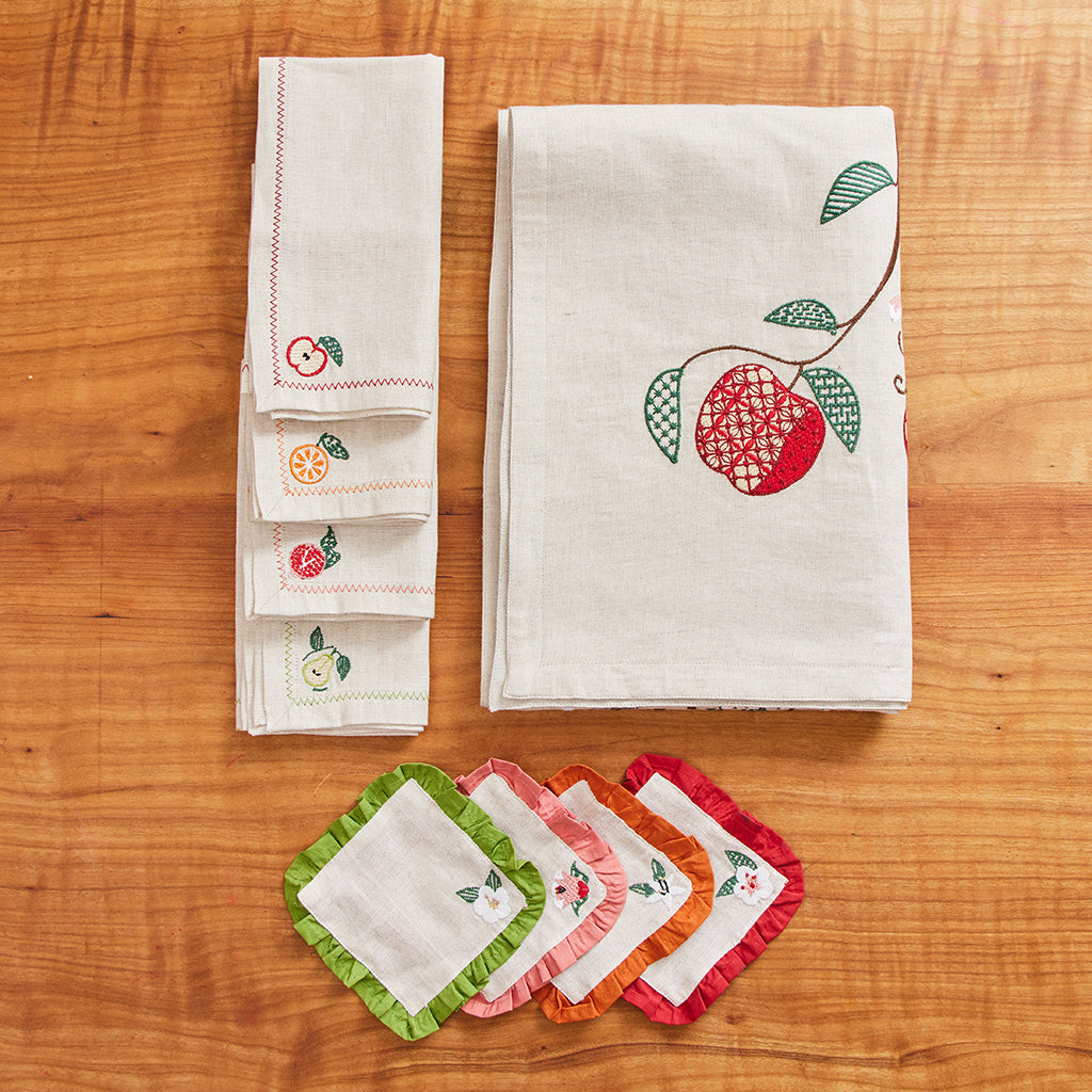 Harvest Linen Cocktail Napkins - Set of 4