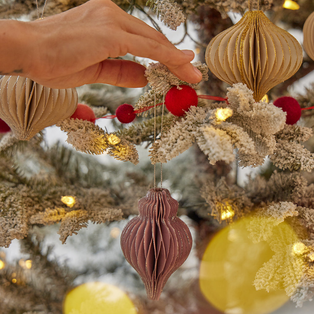 Multicolor Honeycomb Paper Ornaments - Set of 4