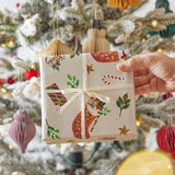 Beige Christmas Stockings Wrapping Sheets Set of 3