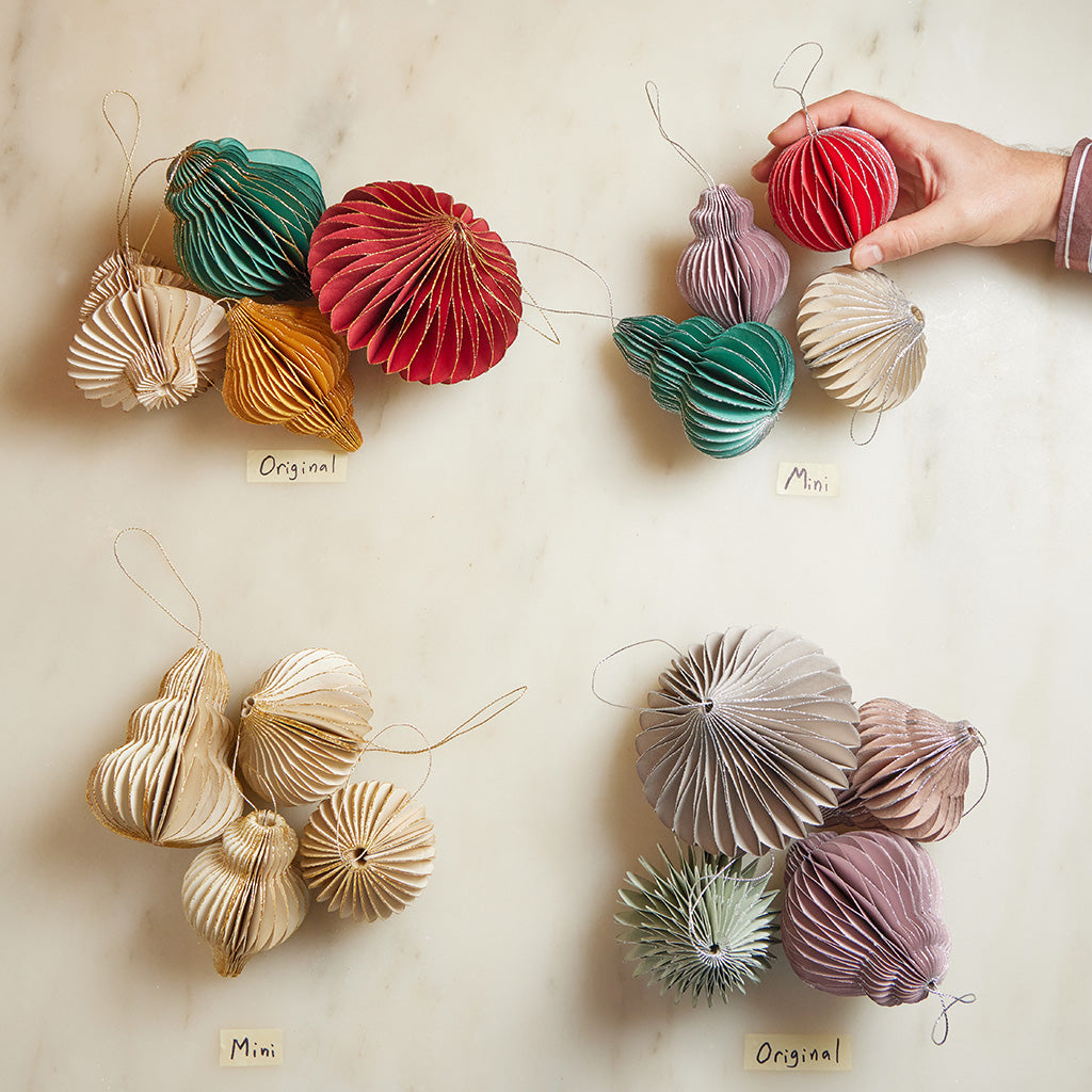 Multicolor Honeycomb Paper Ornaments - Set of 4