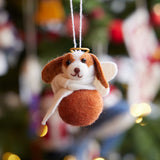 Brown Little Drop Puppy Angel Ornament