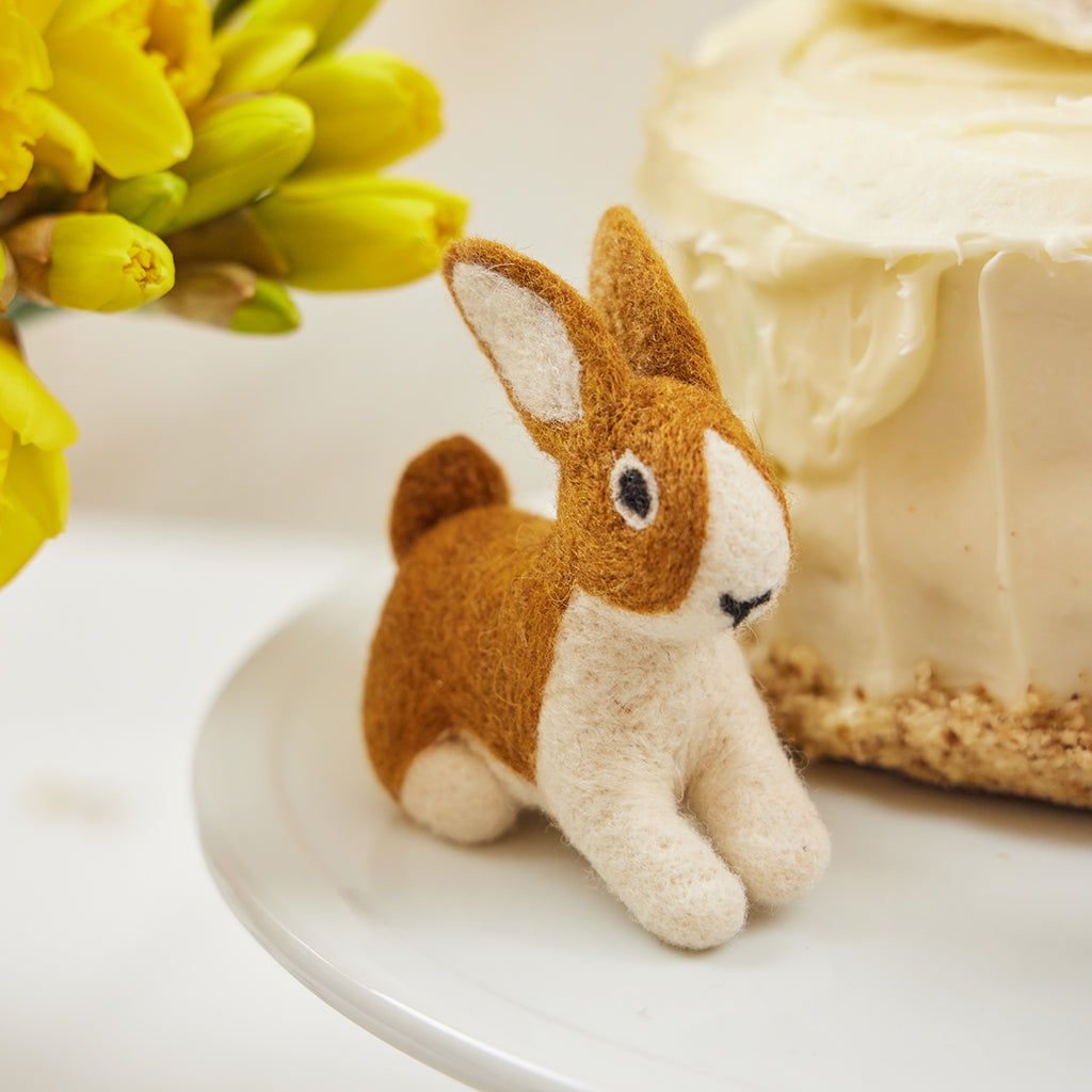 Hand Needle Felted Copper Brown Bunny Ornament – Craftspring