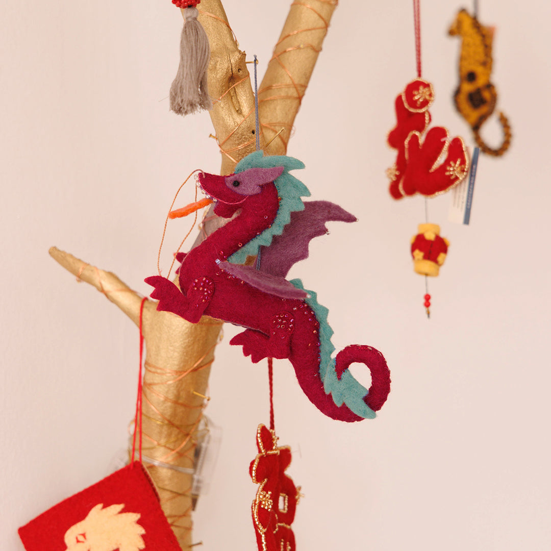 Bejeweled Mountain Dragon Ornament