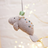 Santa Manatee Ornament