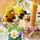 Pollinator-themed felt bee ornament, perfect for gardeners and eco-educators

