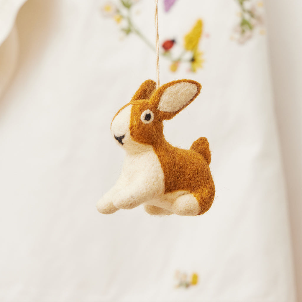 Hand Needle Felted Copper Brown Bunny Ornament – Craftspring