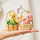 Pink Spring Chick with Flowers Ornament