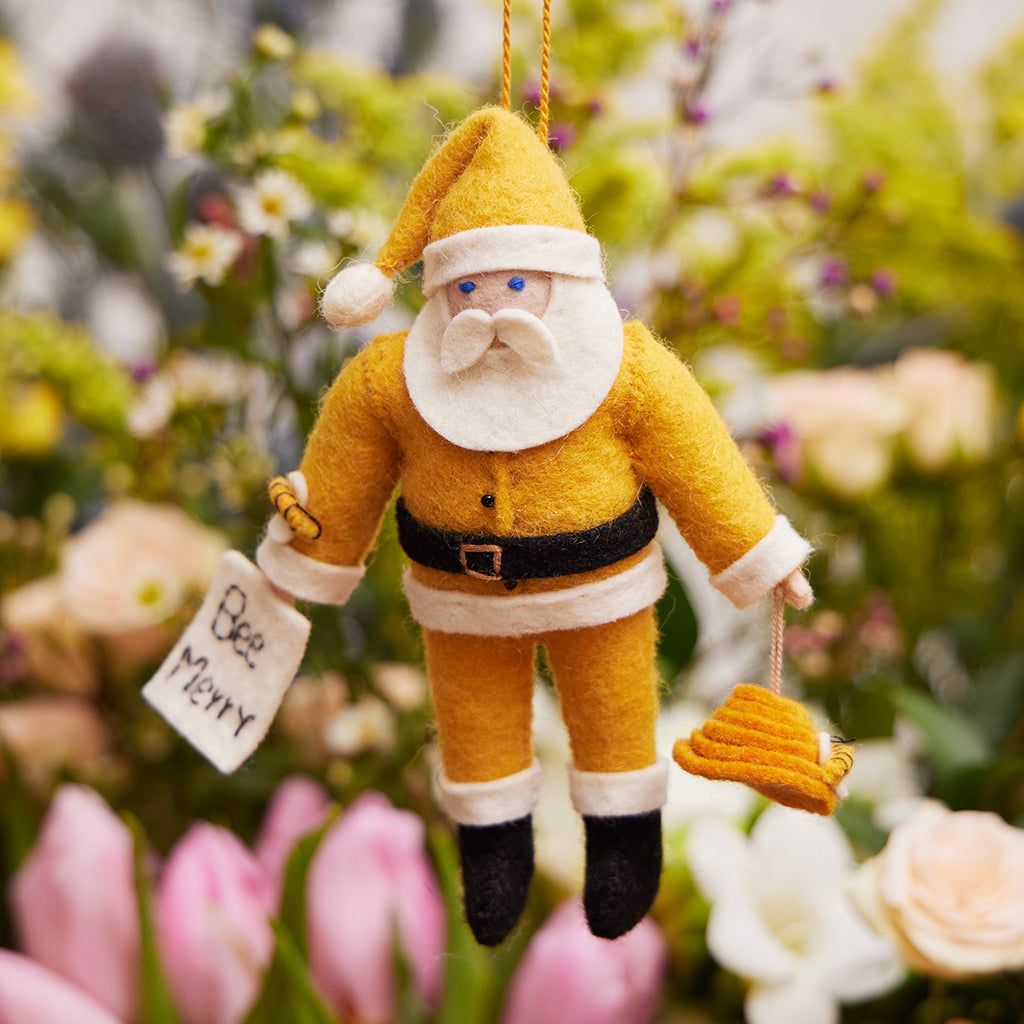 Bee Merry Santa Ornament